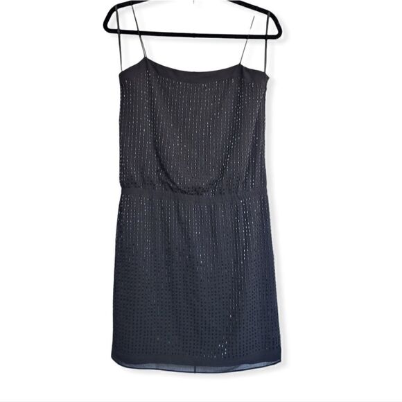 Ann Taylor spaghetti strap beaded black dress - Picture 2 of 12